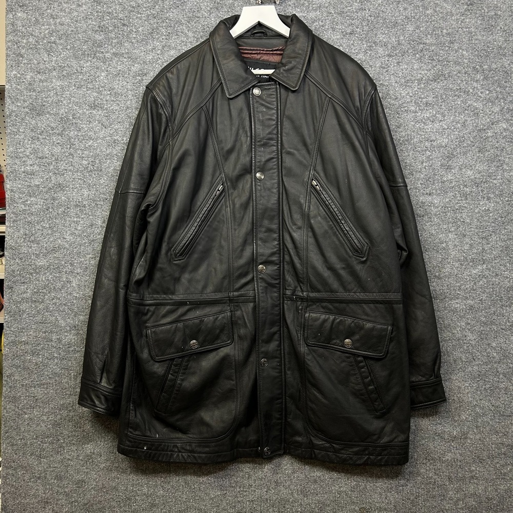 Vintage Wilsons Leather Experts Trench Coat Men's Black Thinsulate Ultra - XLT